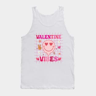 Groovy Valentine Vibes Valentines Day Shirts For Girl Women's Tank Top